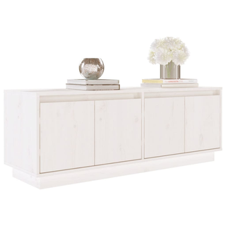 vidaXL TV Cabinet White 110x34x40 cm Solid Wood Pine - Giant Lobelia