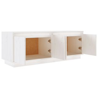 vidaXL TV Cabinet White 110x34x40 cm Solid Wood Pine - Giant Lobelia