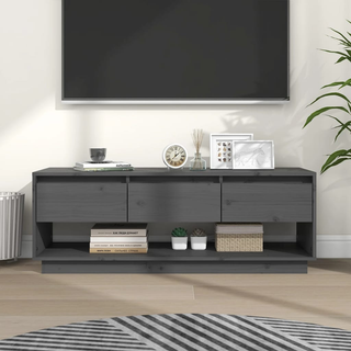 vidaXL TV Cabinet Grey 110.5x34x40 cm Solid Wood Pine - Giant Lobelia