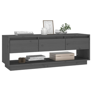 vidaXL TV Cabinet Grey 110.5x34x40 cm Solid Wood Pine - Giant Lobelia