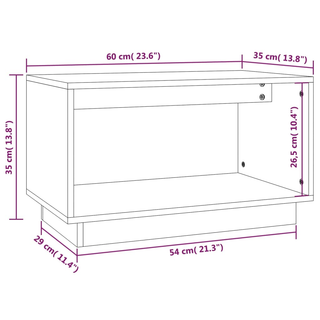 TV Cabinet Black 60x35x35 cm Solid Wood Pine - Giant Lobelia