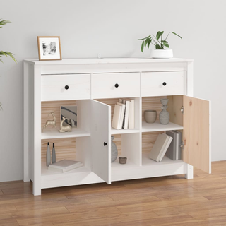 vidaXL Sideboard White 100x35x74 cm Solid Wood Pine - Giant Lobelia