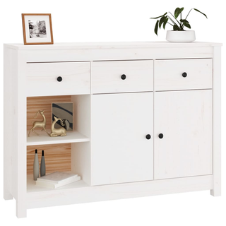 vidaXL Sideboard White 100x35x74 cm Solid Wood Pine - Giant Lobelia