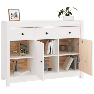 vidaXL Sideboard White 100x35x74 cm Solid Wood Pine - Giant Lobelia