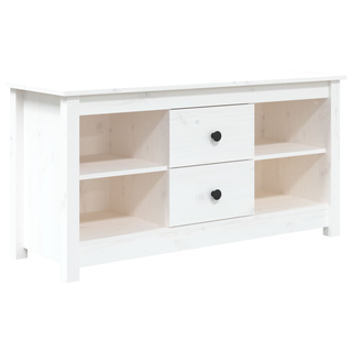 TV Cabinet White 103x36.5x52 cm Solid Wood Pine - Giant Lobelia