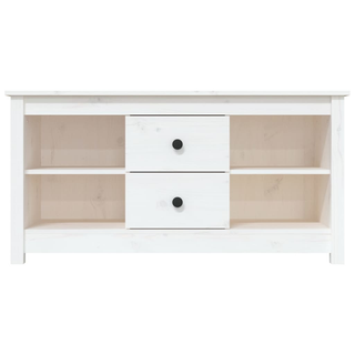 TV Cabinet White 103x36.5x52 cm Solid Wood Pine - Giant Lobelia