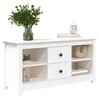 TV Cabinet White 103x36.5x52 cm Solid Wood Pine - Giant Lobelia