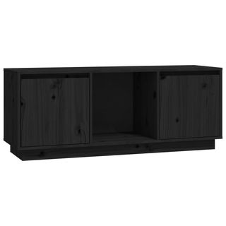 TV Cabinet Black 110.5x35x44 cm Solid Wood Pine - Giant Lobelia