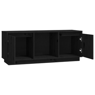 TV Cabinet Black 110.5x35x44 cm Solid Wood Pine - Giant Lobelia