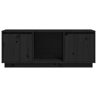 TV Cabinet Black 110.5x35x44 cm Solid Wood Pine - Giant Lobelia