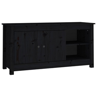 vidaXL TV Cabinet Black 103x36.5x52 cm Solid Wood Pine - Giant Lobelia