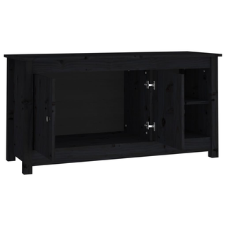 vidaXL TV Cabinet Black 103x36.5x52 cm Solid Wood Pine - Giant Lobelia