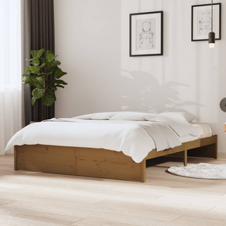 Bed Frame Honey Brown Solid Wood 140x200 cm - Giant Lobelia