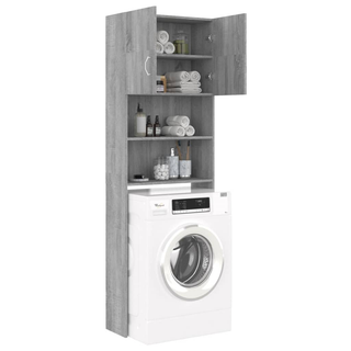 Washing Machine Cabinet Grey Sonoma 64x25.5x190 cm - Giant Lobelia