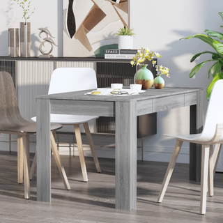 Dining Table Grey Sonoma 140x74.5x76 cm Engineered Wood - Giant Lobelia