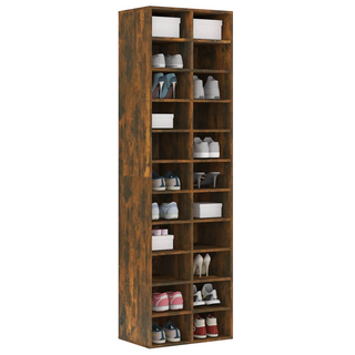 Shoe Cabinet Smoked Oak 54x34x183 cm Engineered Wood - Giant Lobelia