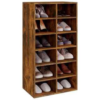 vidaXL Shoe Rack Smoked Oak 54x34x100.5 cm Engineered Wood - Giant Lobelia