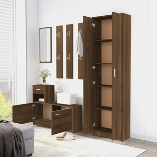 vidaXL Hallway Wardrobe Brown Oak 55x25x189 cm Engineered Wood - Giant Lobelia