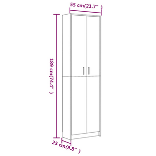 vidaXL Hallway Wardrobe Brown Oak 55x25x189 cm Engineered Wood - Giant Lobelia