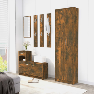 vidaXL Hallway Wardrobe Smoked Oak 55x25x189 cm Engineered Wood - Giant Lobelia