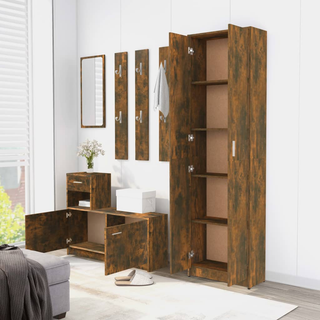 vidaXL Hallway Wardrobe Smoked Oak 55x25x189 cm Engineered Wood - Giant Lobelia