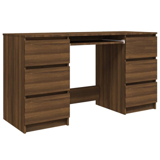 Writing Desk Brown Oak 140x50x77 cm Engineered Wood - Giant Lobelia