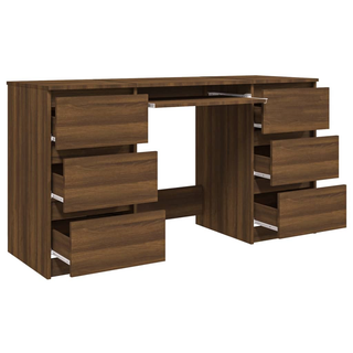 Writing Desk Brown Oak 140x50x77 cm Engineered Wood - Giant Lobelia