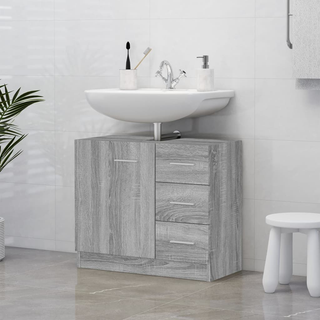 vidaXL Sink Cabinet Grey Sonoma 63x30x54 cm Engineered Wood - Giant Lobelia