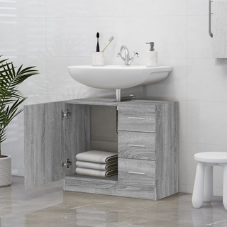 vidaXL Sink Cabinet Grey Sonoma 63x30x54 cm Engineered Wood - Giant Lobelia