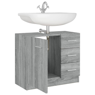 vidaXL Sink Cabinet Grey Sonoma 63x30x54 cm Engineered Wood - Giant Lobelia