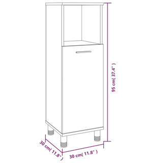 Bathroom Cabinet Grey Sonoma 30x30x95 cm Engineered Wood - Giant Lobelia