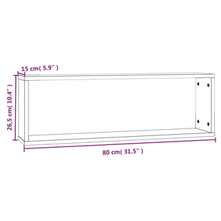 Wall Cube Shelves 2 pcs Brown Oak 80x15x26.5 cm Engineered Wood - Giant Lobelia