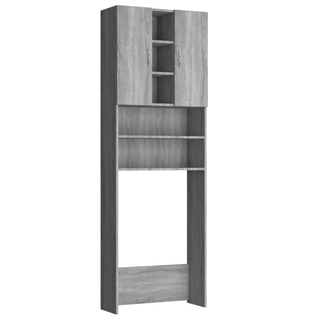 Washing Machine Cabinet Grey Sonoma 64x25.5x190 cm - Giant Lobelia