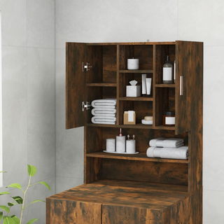 Washing Machine Cabinet Smoked Oak 70.5x25.5x90 cm - Giant Lobelia