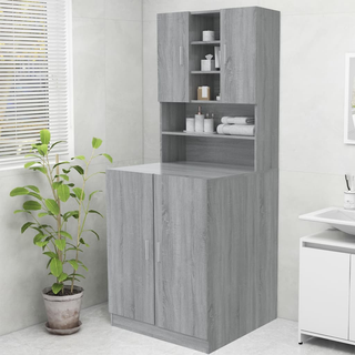 Washing Machine Cabinet Grey Sonoma 70.5x25.5x90 cm - Giant Lobelia