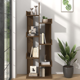 Book Cabinet 48x25.5x140 cm Brown Oak Engineered Wood - Giant Lobelia