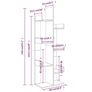 Book Cabinet 48x25.5x140 cm Brown Oak Engineered Wood - Giant Lobelia