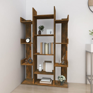 Book Cabinet Smoked Oak 86x25.5x140 cm Engineered Wood - Giant Lobelia