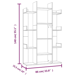 Book Cabinet Smoked Oak 86x25.5x140 cm Engineered Wood - Giant Lobelia