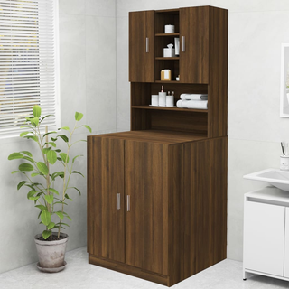 Washing Machine Cabinet Brown Oak 70.5x25.5x90 cm - Giant Lobelia