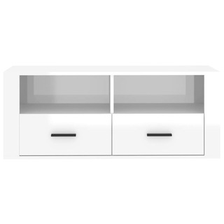 vidaXL TV Cabinet High Gloss White 100x35x40 cm Engineered Wood - GIANT LOBELIA