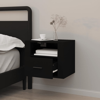 Wall-mounted Bedside Cabinet Black 50x36x40 cm - Giant Lobelia