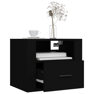 Wall-mounted Bedside Cabinet Black 50x36x40 cm - Giant Lobelia