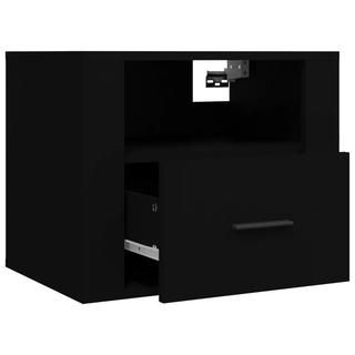 Wall-mounted Bedside Cabinet Black 50x36x40 cm - Giant Lobelia