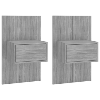 Wall-mounted Bedside Cabinets 2 pcs Grey Sonoma - Giant Lobelia