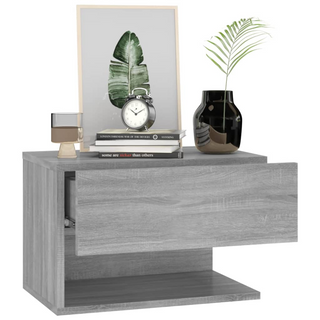 vidaXL Wall-mounted Bedside Cabinet Grey Sonoma - Giant Lobelia