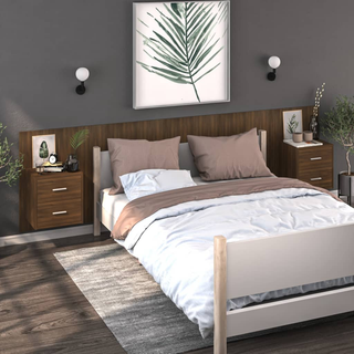 vidaXL Wall-mounted Bedside Cabinet Brown Oak - Giant Lobelia