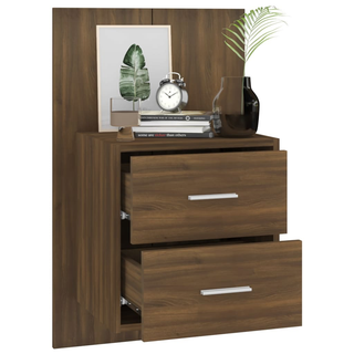 vidaXL Wall-mounted Bedside Cabinet Brown Oak - Giant Lobelia