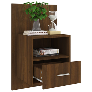 Wall-mounted Bedside Cabinet Brown Oak - Giant Lobelia