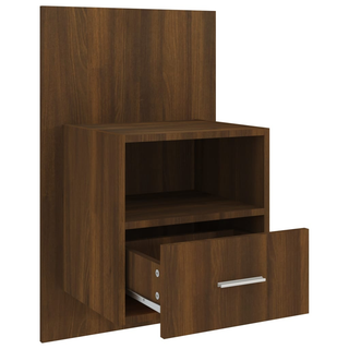 Wall-mounted Bedside Cabinet Brown Oak - Giant Lobelia